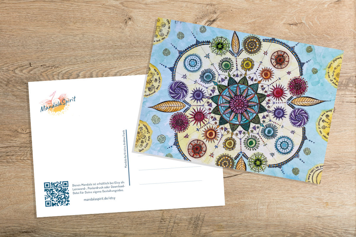 Postkarte-Set DIN A6 Kunstdruck - sechs verschiedene Mandalas
