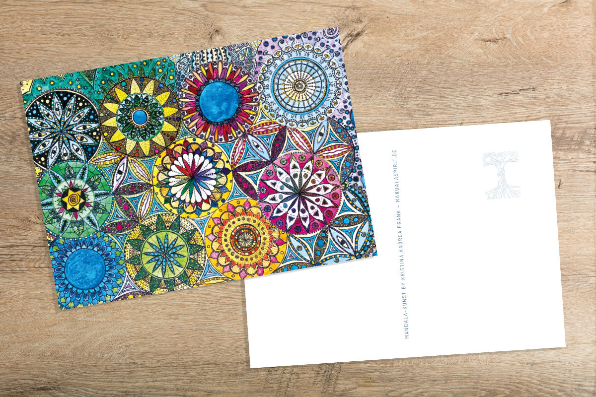 Postkarte-Set DIN A6 Kunstdruck - sechs verschiedene Mandalas