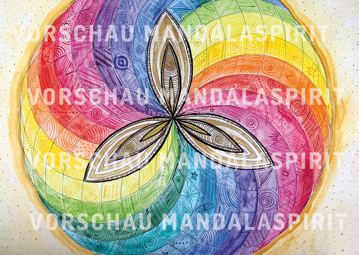 Postkarte DIN A6 Kunstdruck Mandala "Lustvoll"