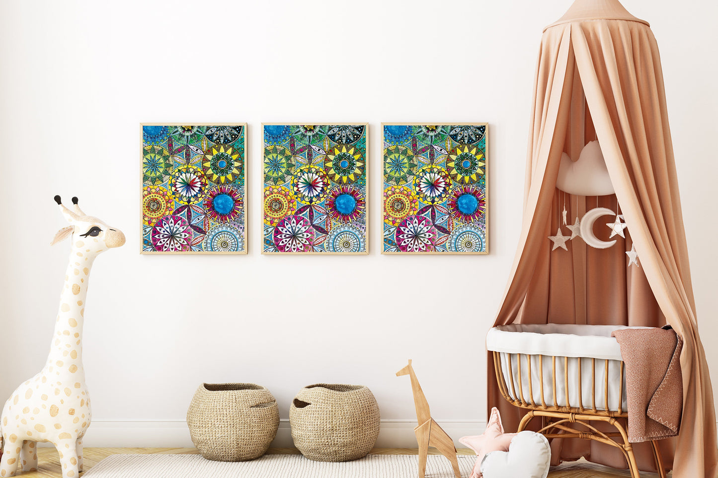 Bunt und viel – Mandala-Kunstdruck