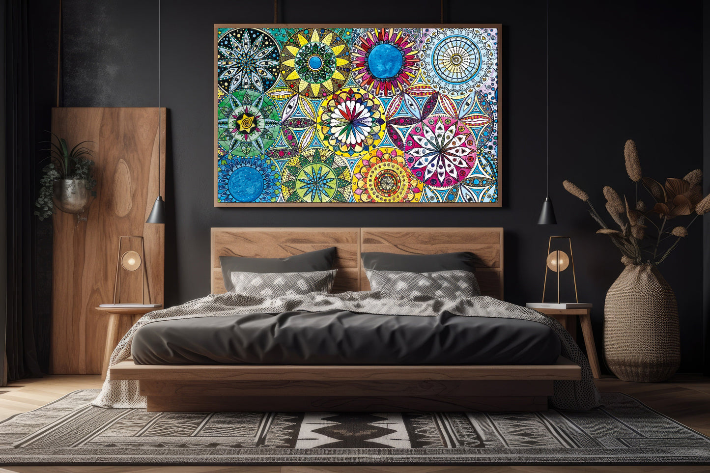Bunt und viel – Mandala-Kunstdruck