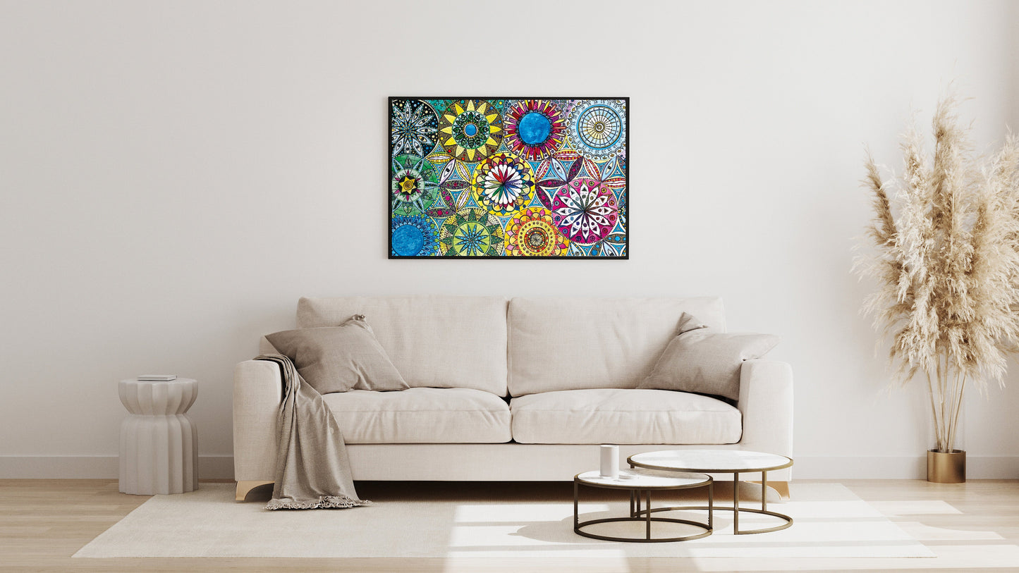 Bunt und viel – Mandala-Kunstdruck