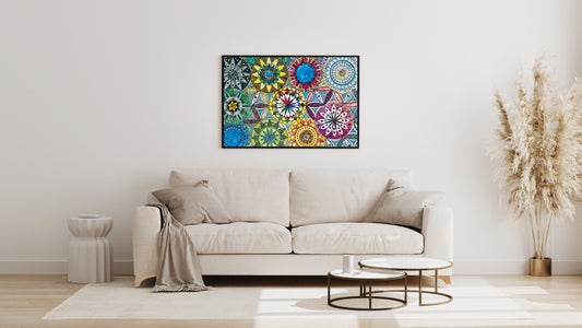 Bunt und viel – Mandala-Kunstdruck
